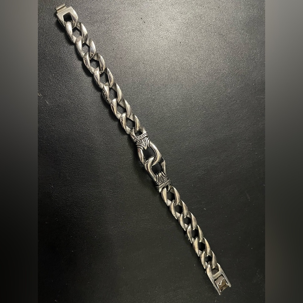 Men's Elegant Silver tone Stainless Chain Bracelet